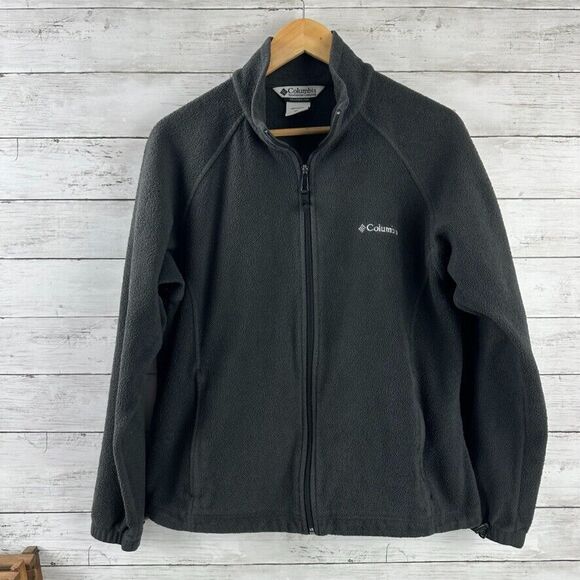 Columbia Fleece Full Zip Fleece Jacket Womens Large gray Outdoor Hiking‎ Casual - Picture 1 of 9